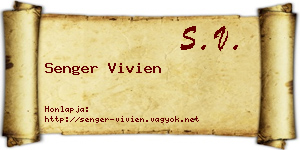 Senger Vivien névjegykártya